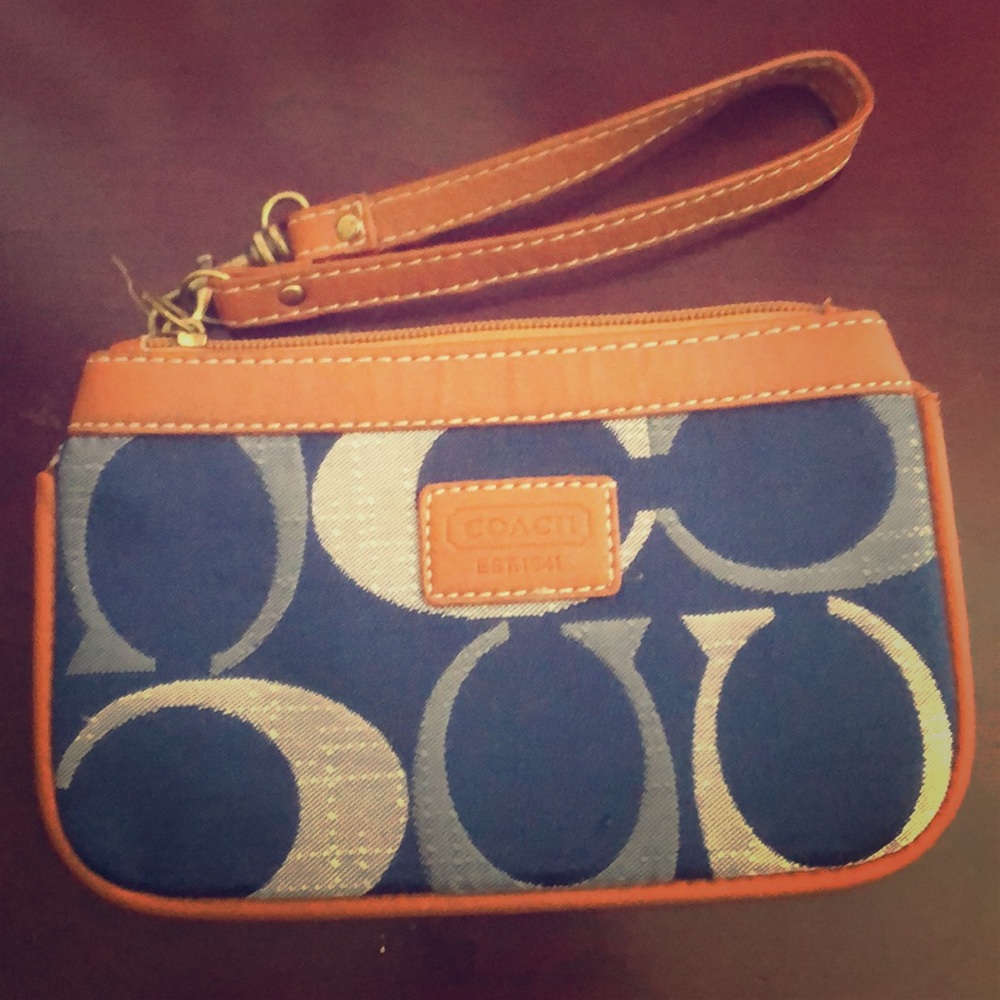 Blue Coach Wristlet